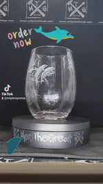 Load and play video in Gallery viewer, Stemless Wine Glass (Etched/Engraved)
