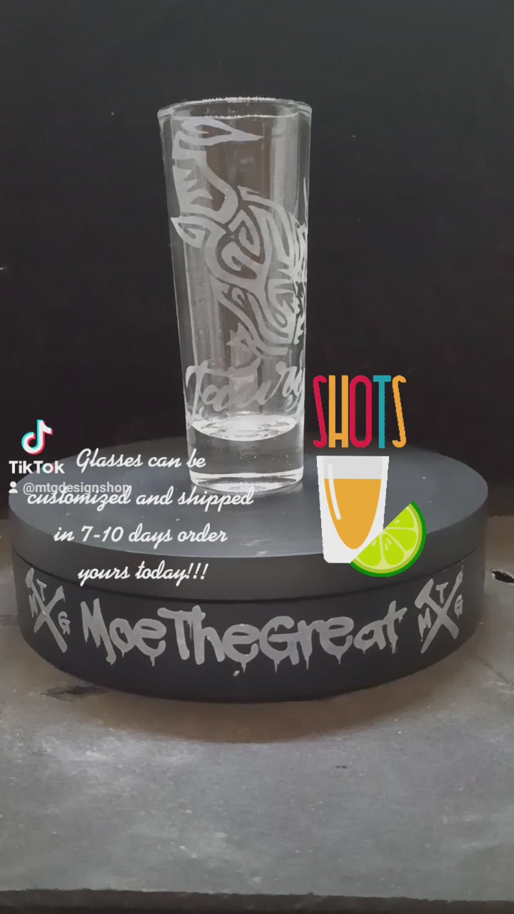 Tall Shot Glass (Etched/)engraved)
